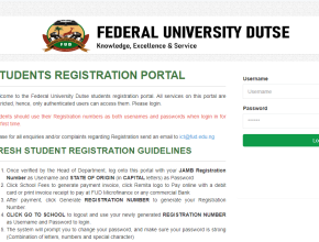 Federal University Dutse (FUD) payment portal