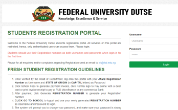 Federal University Dutse (FUD) payment portal