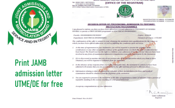 print JAMB admission letter