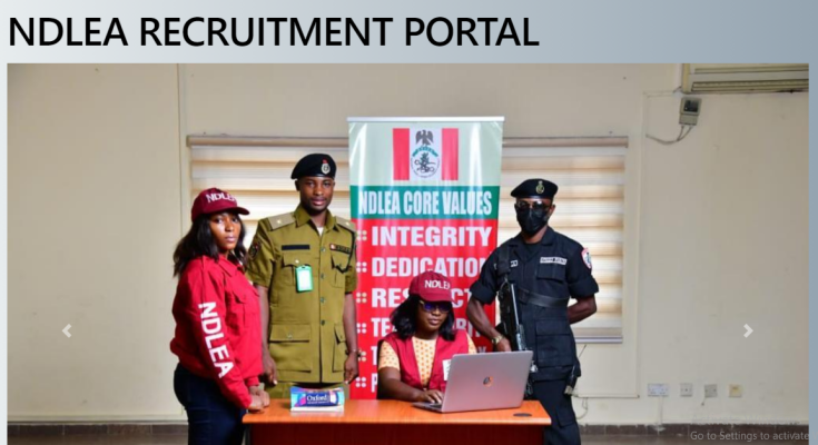 recruitment portal 2023 ndlea @ https://recruitment.ndlea.gov.ng/