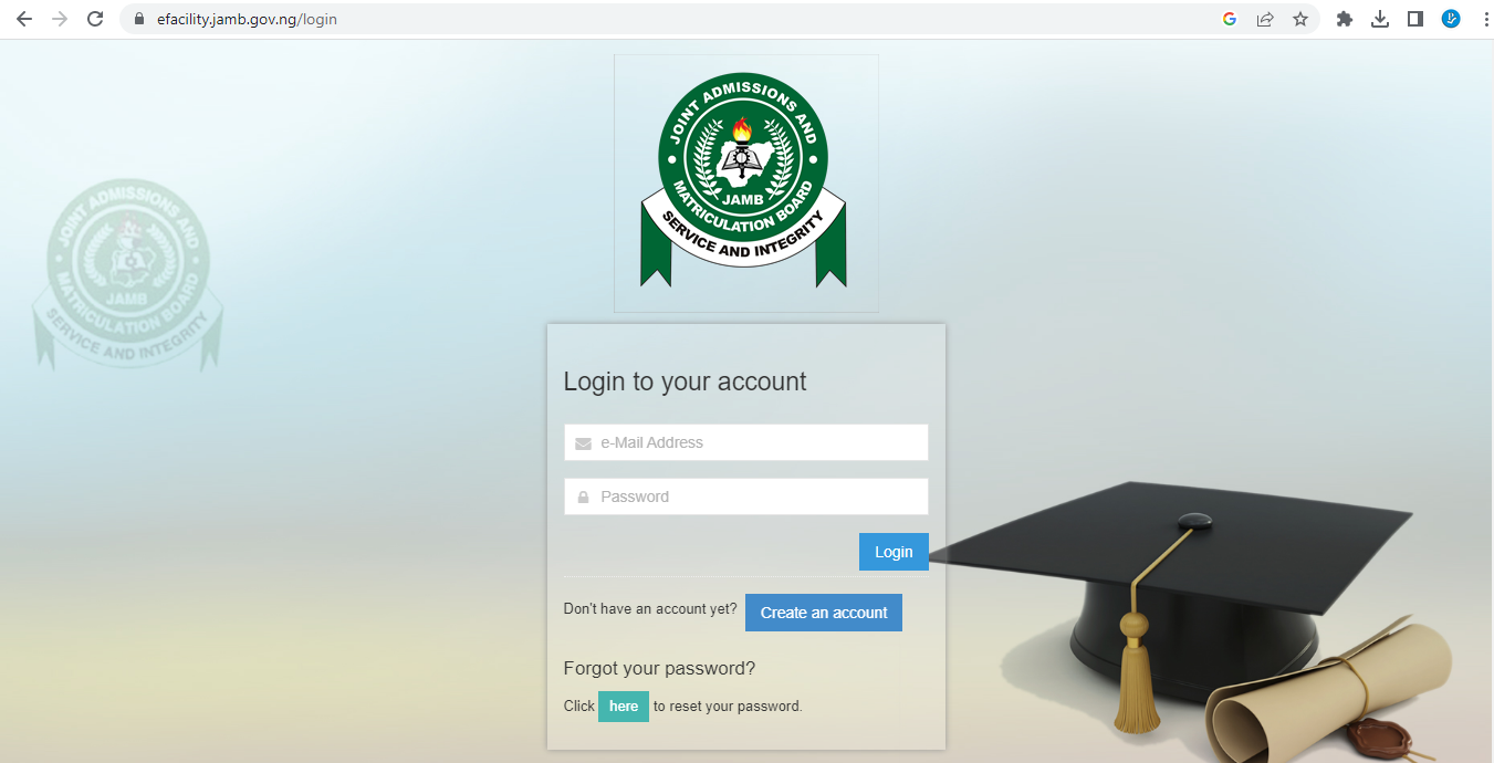 accept or reject JAMB admission via computer