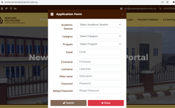 Apply for Newland Polytechnic Post UTME Admission Form