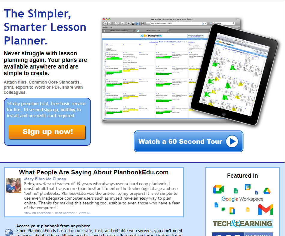 PlanBookEdu - Free online lesson plan tool for tutors
