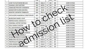 FUNAI Admission list